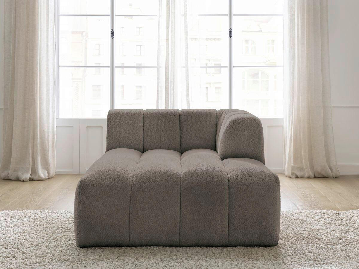 SOFAELEMENT ANNECY Bouclé Taupe  - Taupe/Schwarz, MODERN, Kunststoff/Textil (120/72/170cm)