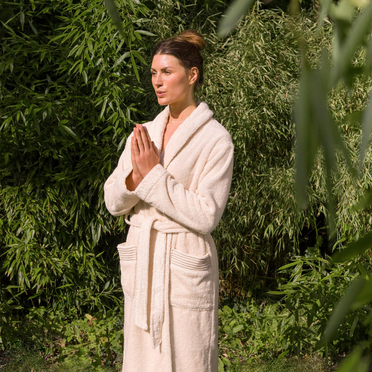 BADEMANTEL XL Unisex  - Naturfarben, Basics, Textil (XLnull) - Moeve