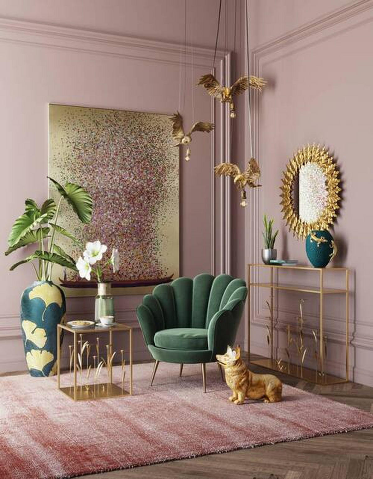 KONSOLENTISCH Goldfarben  - Goldfarben, Design, Glas/Metall (100/25/85cm) - Kare-Design
