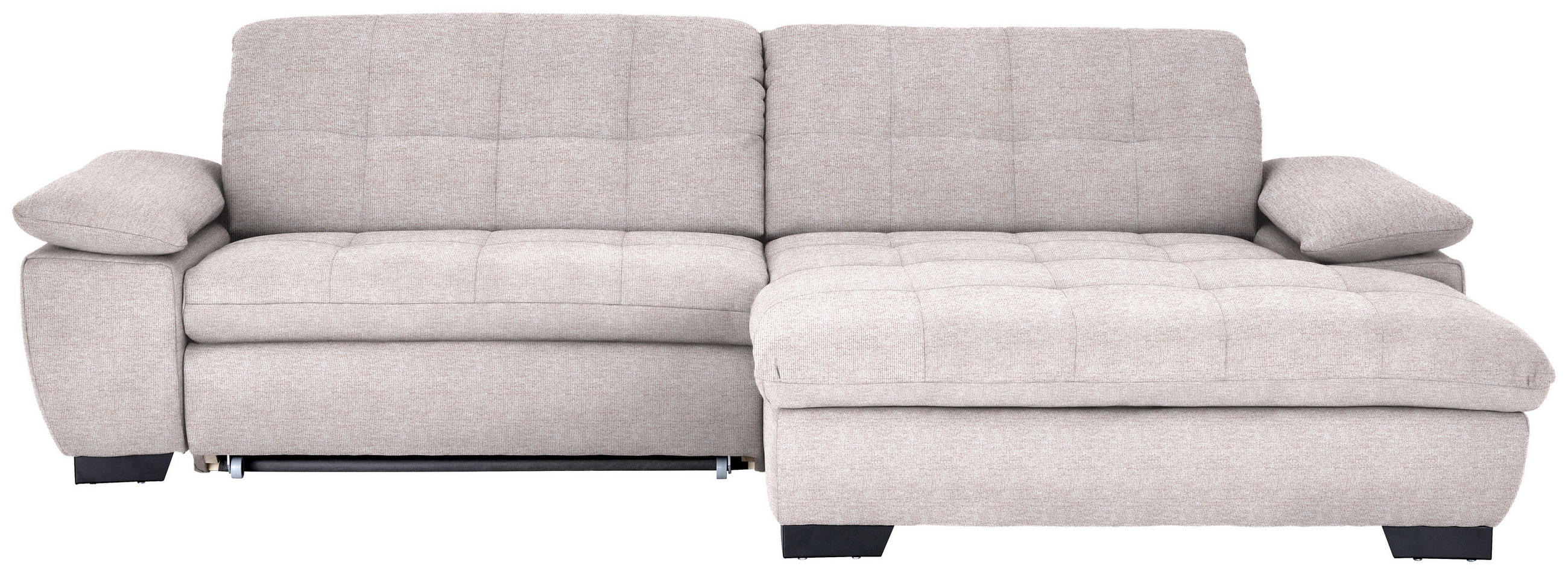 ECKSOFA in Webstoff Hellrosa  265/180 cm  - Hellrosa/Schwarz, Design, Textil/Metall (265/180cm) - Carryhome