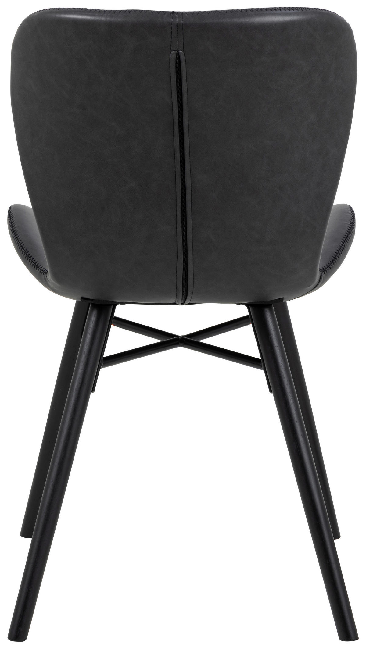 STUHL  in Lederlook  - Schwarz, Lifestyle, Holz/Textil (47/82,5/56cm) - Ambia Home