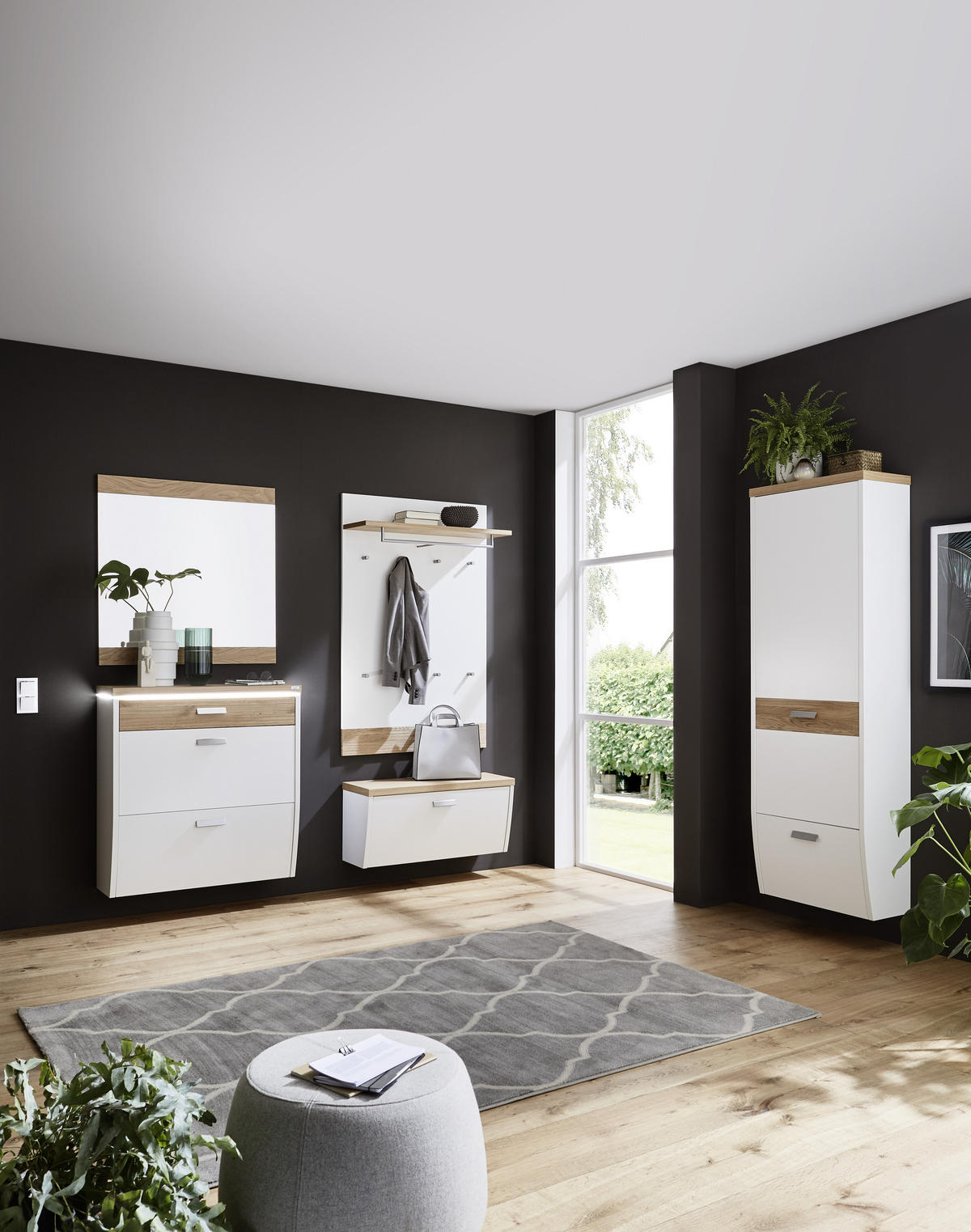 VÝKLOPNÁ SKRINKA NA TOPÁNKY, biela, farba duba, divoký dub, 92/96/31 cm - biela/farba duba, Design, kov/drevo (92/96/31cm) - Dieter Knoll