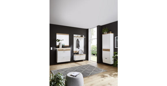 SCHUHSCHRANK 92/96/31 cm - Eichefarben/Silberfarben, Design, Holz/Holzwerkstoff (92/96/31cm) - Dieter Knoll