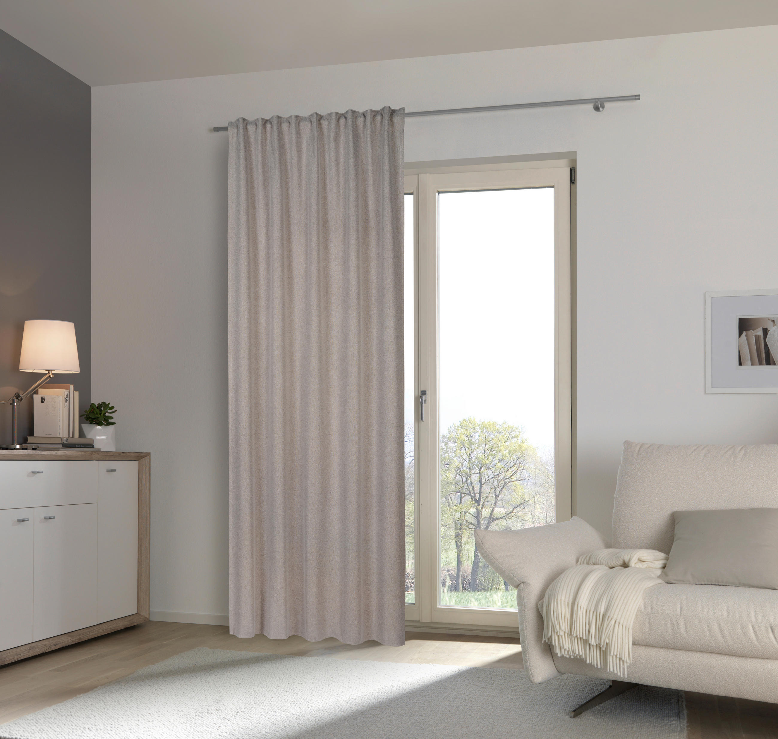 ZATEMŇOVACÍ ZÁVES, black-out (neprepúšťa svetlo), 135/245 cm - béžová, Basics, textil (135/245cm) - Esposa