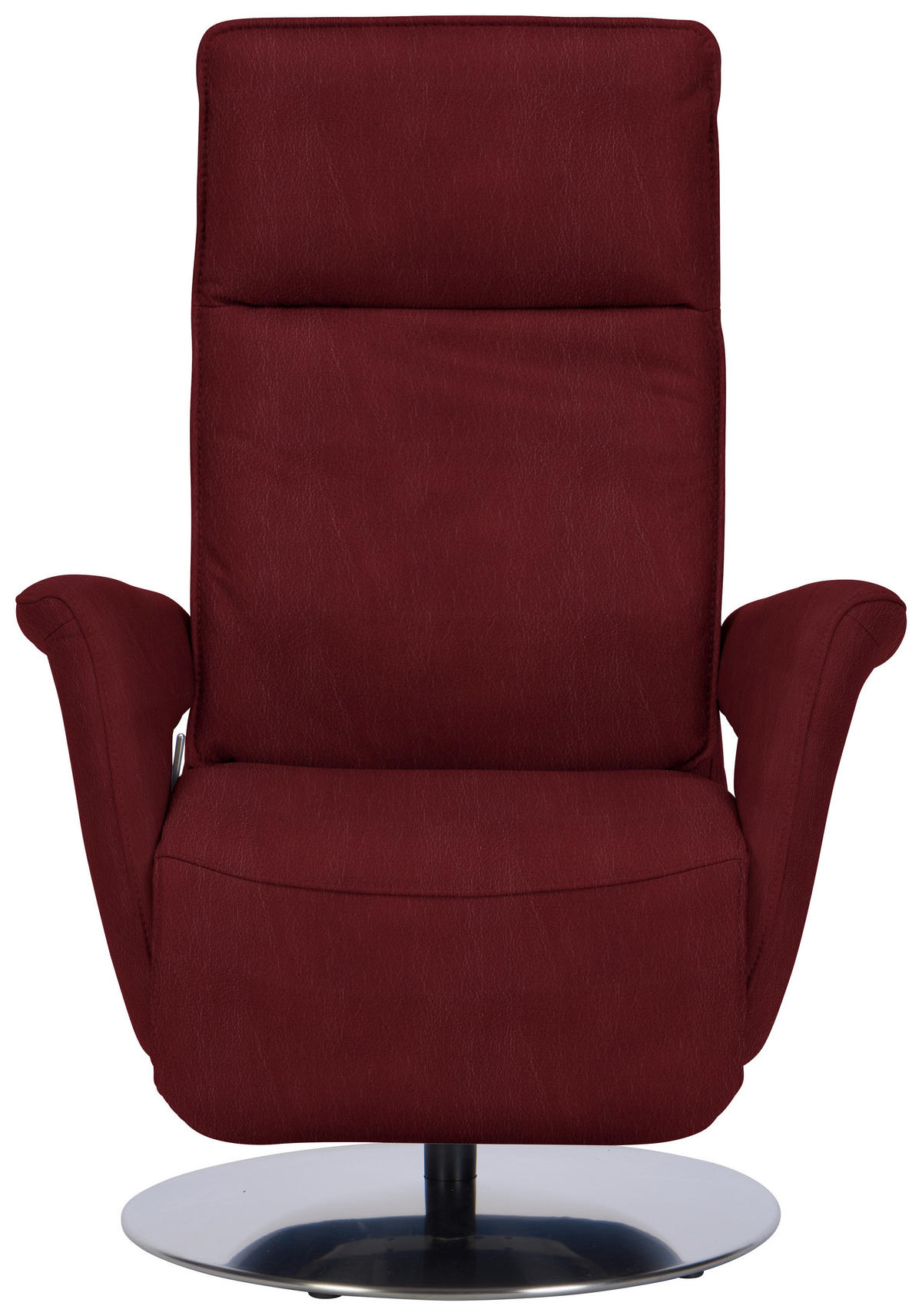 RELAXSESSEL Leder Rot  - Edelstahlfarben/Rot, Design, Leder/Metall (83/112/87-174cm) - Valdera
