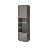 VITRINE in Anthrazit, Eichefarben  - Eichefarben/Anthrazit, Design, Glas/Holzwerkstoff (55/200/40cm) - MID.YOU