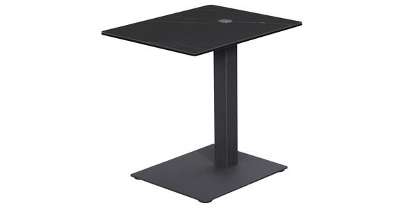 BEISTELLTISCH in Metall, Glas, Keramik 45/35/45-65 cm  - Anthrazit/Schwarz, Design, Glas/Keramik (45/35/45-65cm) - Dieter Knoll