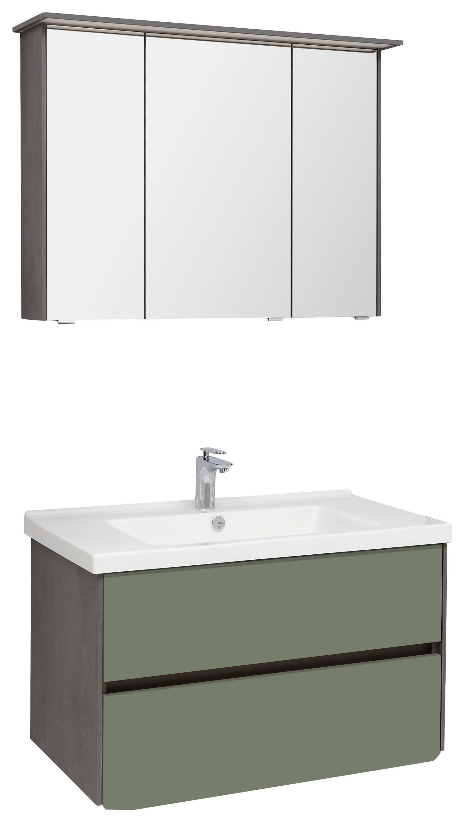 BADEZIMMER  in 92 cm  - Dunkelgrau/Weiß, KONVENTIONELL, Glas/Keramik (92cm) - Dieter Knoll