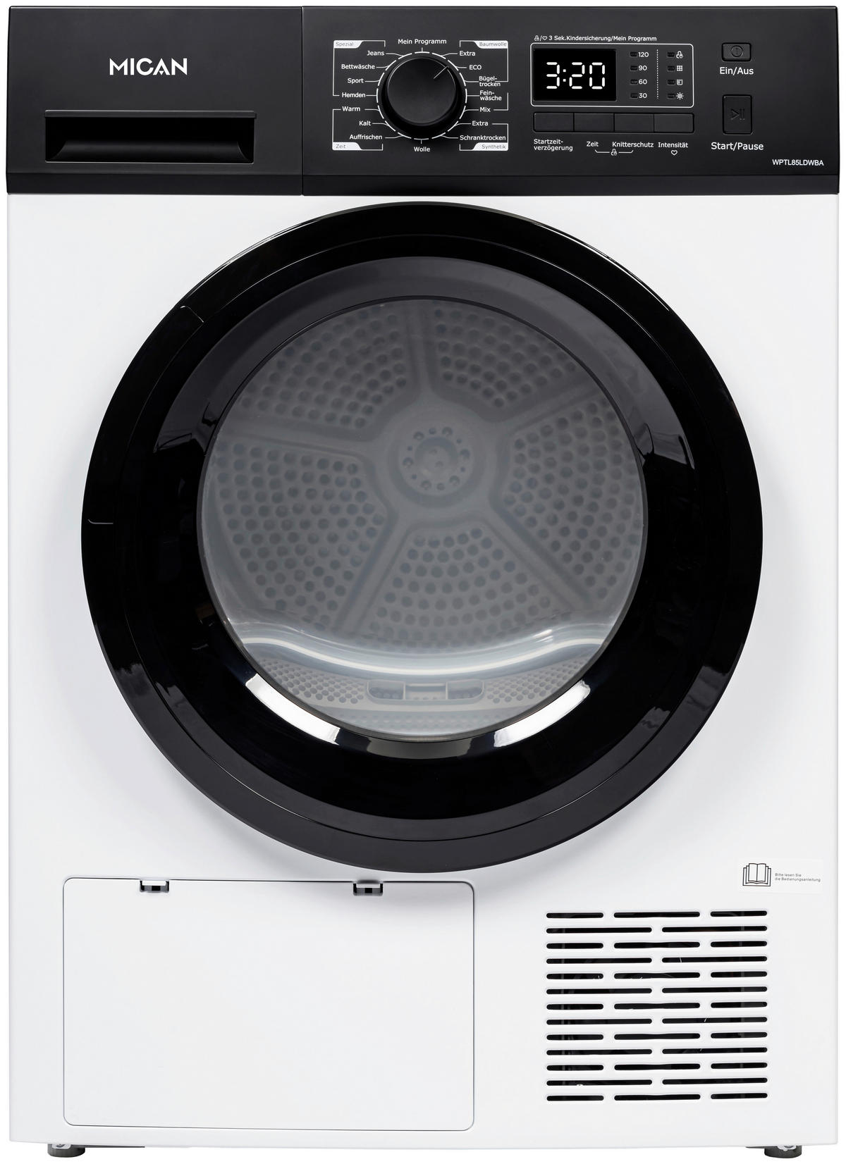 WÄRMEPUMPENTROCKNER WPTL85LDWBA  - Weiß, Basics, Kunststoff/Metall (60/84,5/59,5cm) - Mican