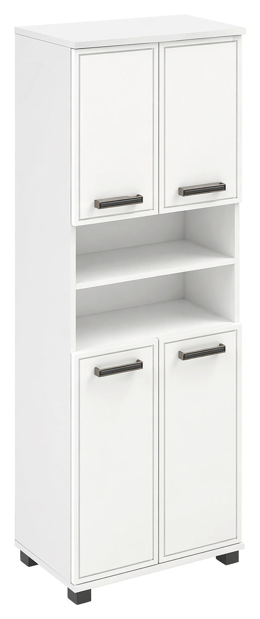 HOCHSCHRANK 59,8/180,9/32,6 cm  - Schwarz/Weiß, Natur, Holzwerkstoff/Kunststoff (59,8/180,9/32,6cm) - Stylife
