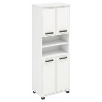 HOCHSCHRANK 59,8/180,9/32,6 cm  - Schwarz/Weiß, Natur, Holzwerkstoff/Kunststoff (59,8/180,9/32,6cm) - Stylife