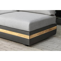 LOUNGESOFA  - Anthrazit/Teakfarben, Design, Holz/Textil (220/80/75cm)