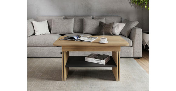 COUCHTISCH 95-125/60/51,5-61,5 cm rechteckig Eichefarben  - Eichefarben, KONVENTIONELL, Holzwerkstoff (95-125/60/51,5-61,5cm) - Xora