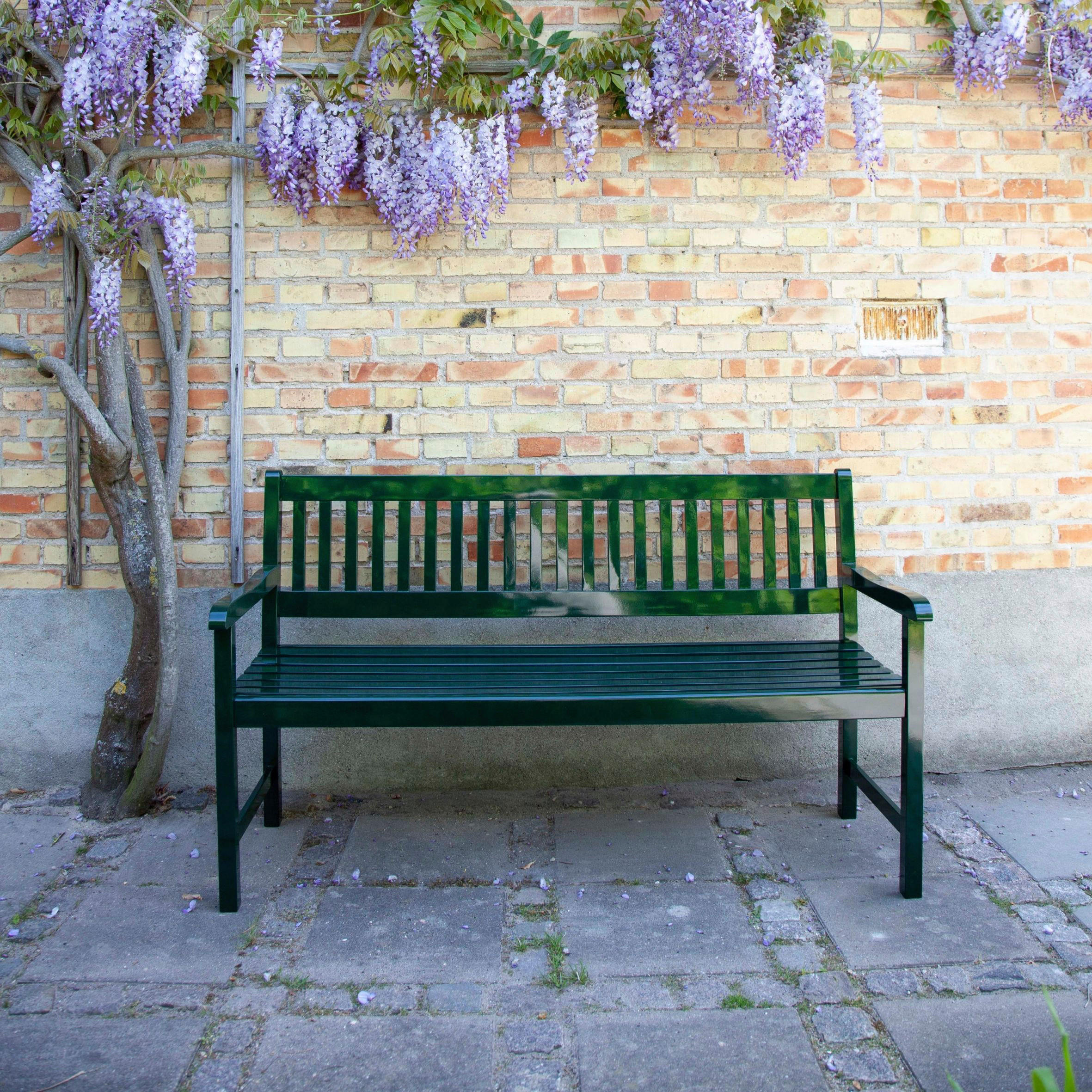 GARTENBANK 150/89/59 cm Mahagoni   - Dunkelgrün/Grün, Natur, Holz (150/89/59cm) - Gardenson