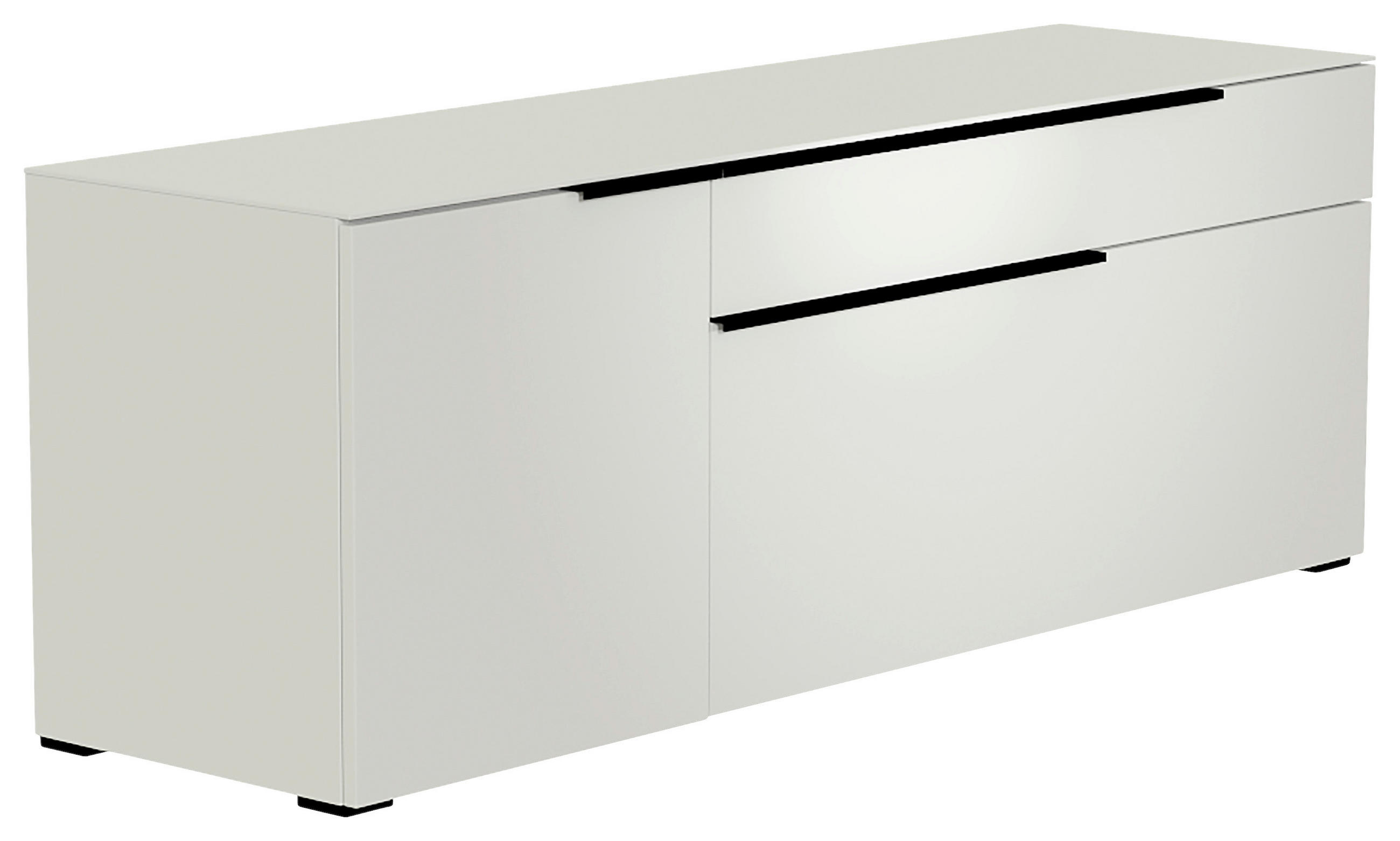 LOWBOARD  in 160/58/45 cm  - Schwarz/Weiß, Design, Glas/Holzwerkstoff (160/58/45cm) - Moderano