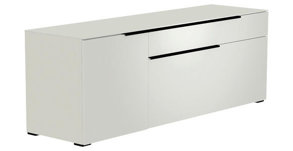 LOWBOARD  in 160/58/45 cm  - Schwarz/Weiß, Design, Glas/Holzwerkstoff (160/58/45cm) - Moderano