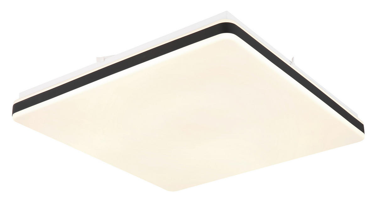 LED-DECKENLEUCHTE ULLY 48,5/48,5/6,6 cm   - Schwarz/Weiß, KONVENTIONELL, Kunststoff/Metall (48,5/48,5/6,6cm) - Globo