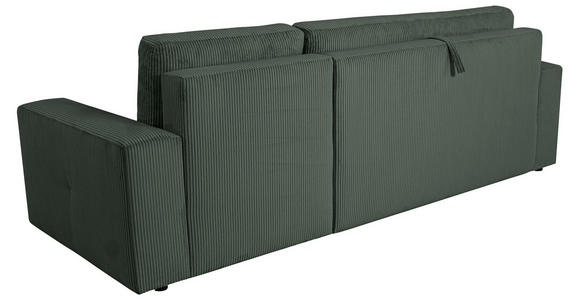 ECKSCHLAFSOFA  mit Cord Dunkelgrün  - Dunkelgrün/Schwarz, KONVENTIONELL, Textil (248/146cm) - Xora