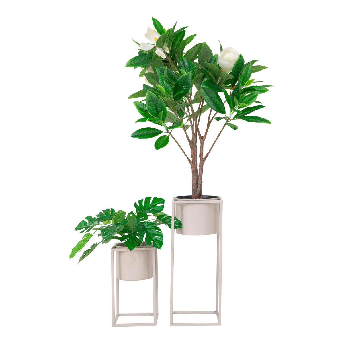 ÜBERTOPF-SET  2-teilig  - Beige, Design, Metall