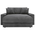 XXL-SESSEL Cord Dunkelgrau    - Dunkelgrau/Schwarz, MODERN, Kunststoff/Textil (160/87/190cm) - Carryhome