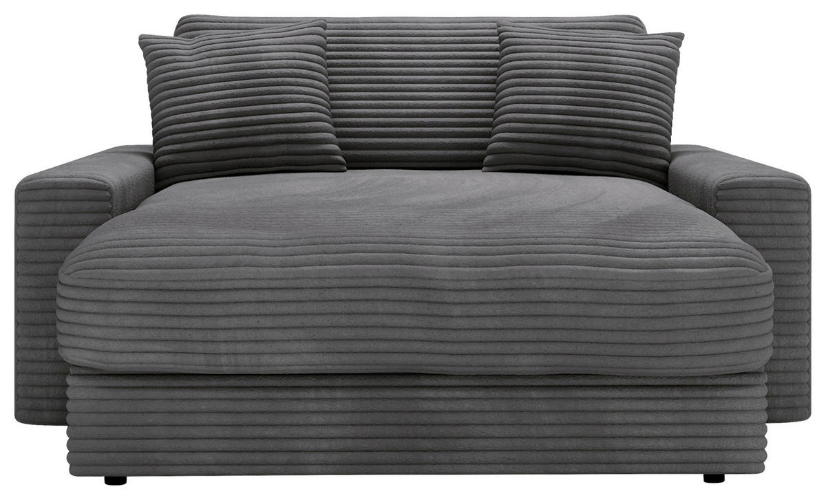 XXL-SESSEL in Cord Dunkelgrau  - Dunkelgrau/Schwarz, Modern, Kunststoff/Textil (160/87/190cm) - Carryhome