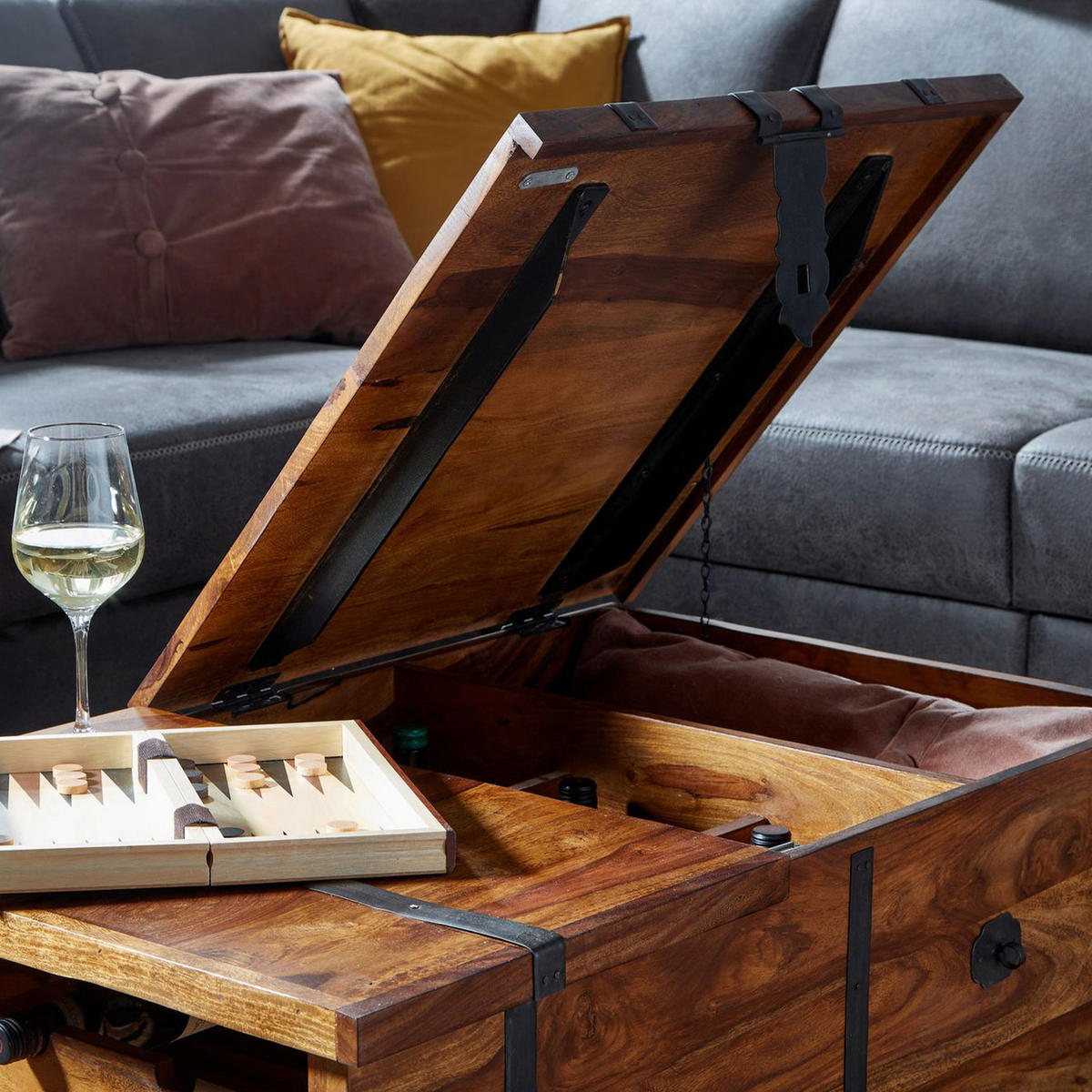 COUCHTISCH in Holz 100/60/40 cm  - Sheeshamfarben, Design, Holz (100/60/40cm) - MID.YOU