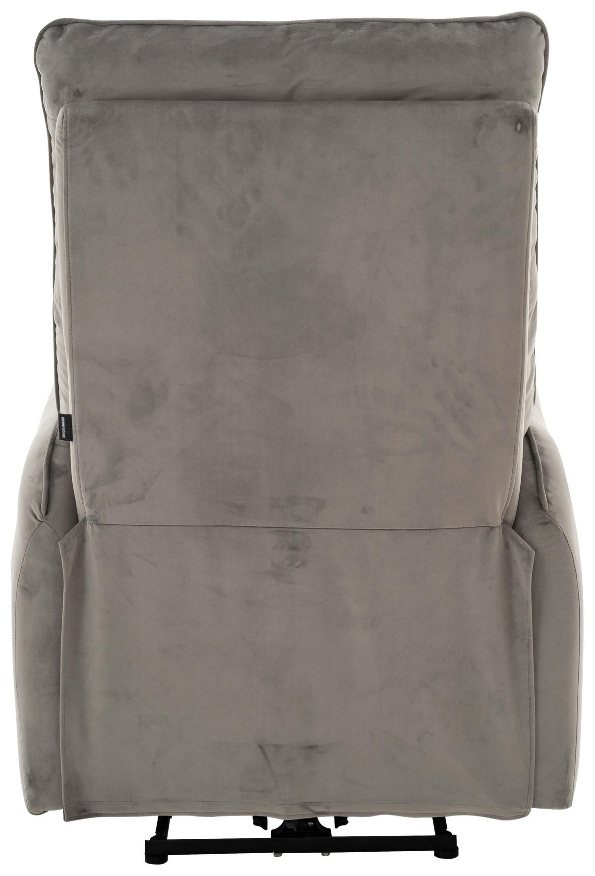 RELAXSESSEL Samt Relaxfunktion, Rücken echt    - Schwarz/Grau, Design, Textil/Metall (76/109/87cm) - Carryhome