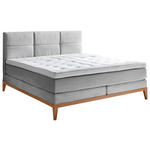 BOXSPRINGBETT 180/200 cm  in Hellgrau  - Eichefarben/Hellgrau, KONVENTIONELL, Holz/Textil (180/200cm) - Carryhome