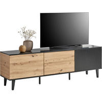 TV-SZEKRÉNY 172/56/40 cm  - fekete/Artisan tölgy, Design, faalapú anyag/fém (172/56/40cm) - Xora