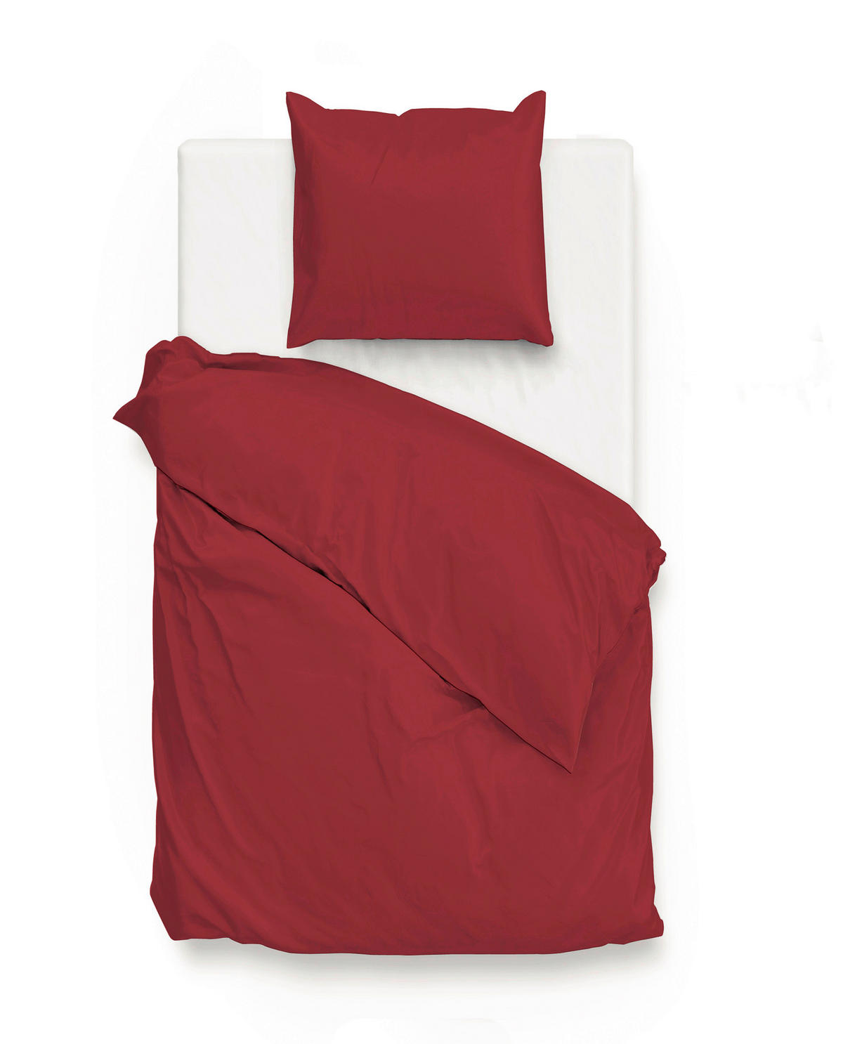 BETTWÄSCHE Satinado Makosatin 155/220 cm  - Rot, Basics, Textil (155/220cm)