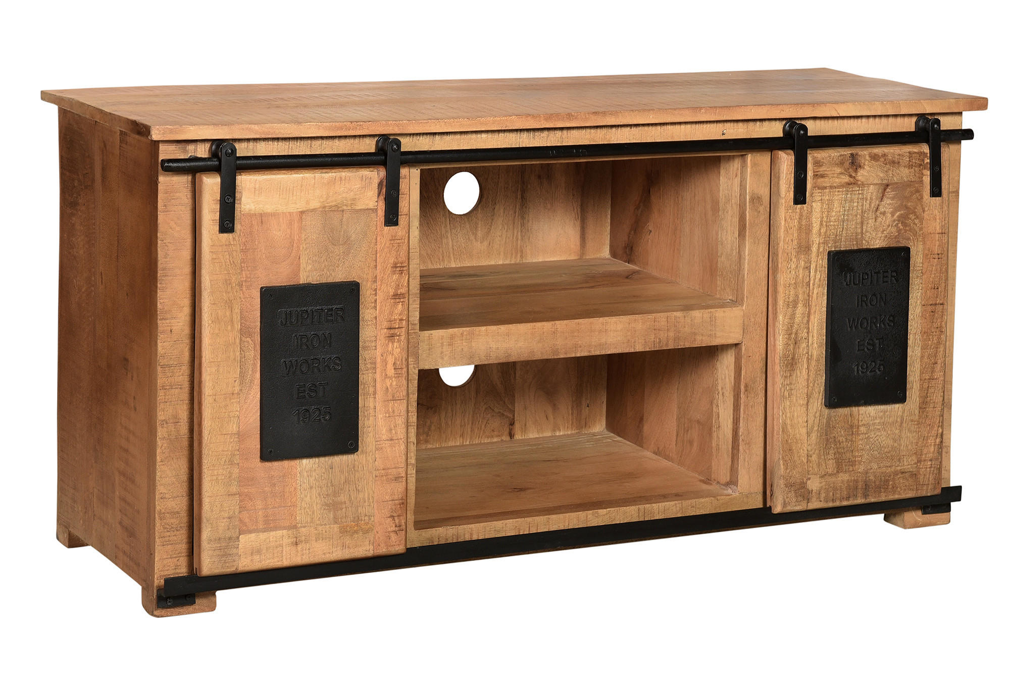 LOWBOARD  130/63/40 cm   - Schwarz/Naturfarben, Design, Holz/Metall (130/63/40cm) - MID.YOU