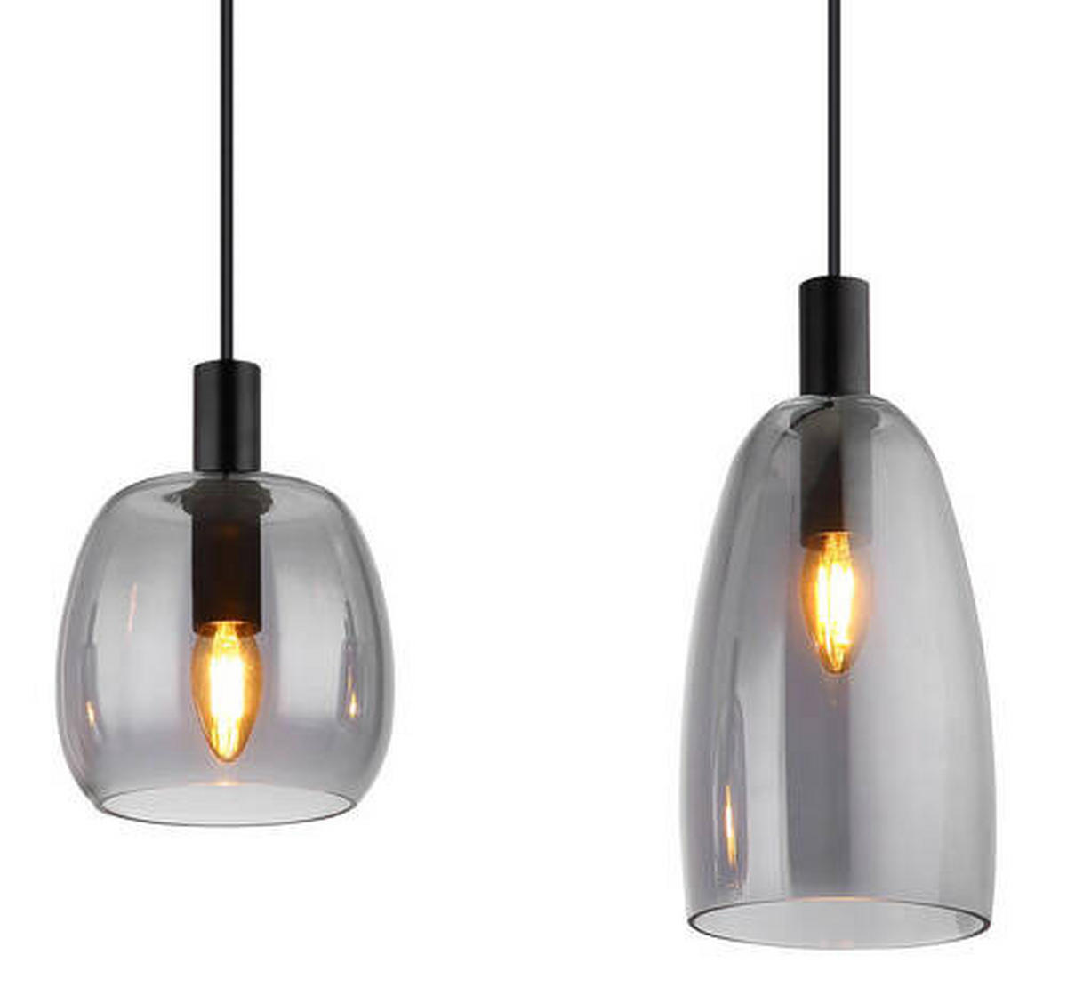 HÄNGLAMPA 107/16/120 cm  - svart, Design, metall/glas (107/16/120cm) - Globo