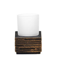 PAHAR PENTRU PERIUȚE DE DINȚI plastic, sticlă  - bronz, Basics, plastic/sticlă (8/11,5/8cm) - Sadena