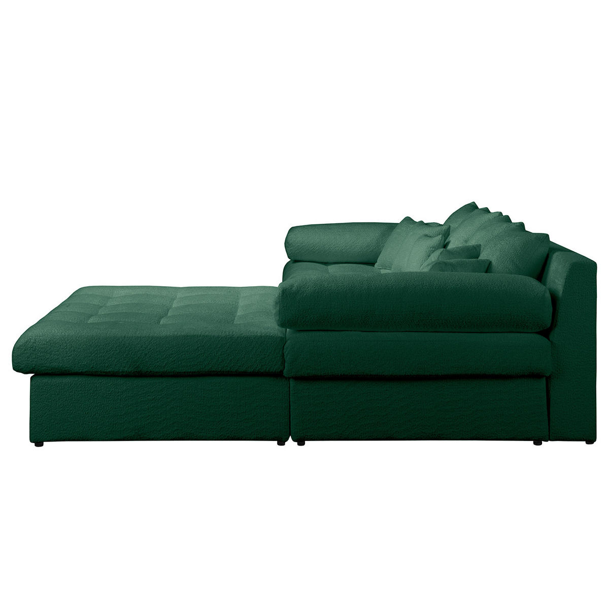 ECKSOFA Naomi in Chenille Grün Rückenkissen  284/243 cm  - Schwarz/Grün, Design, Kunststoff/Textil (284/243cm) - P & B