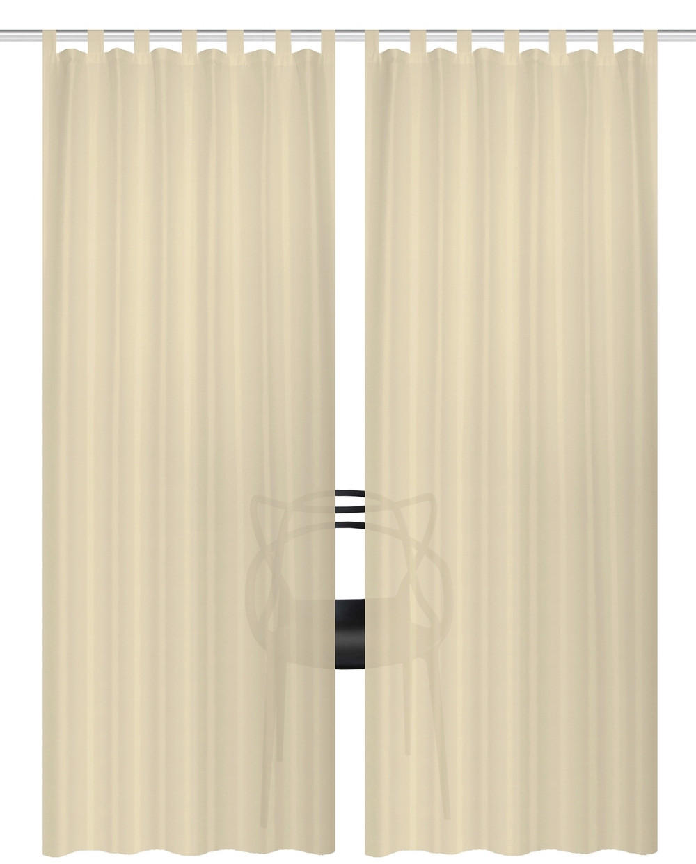 SCHLAUFENSCHAL  blickdicht   130/245 cm 2 Stück  - Beige, Basics, Textil (130/245cm)