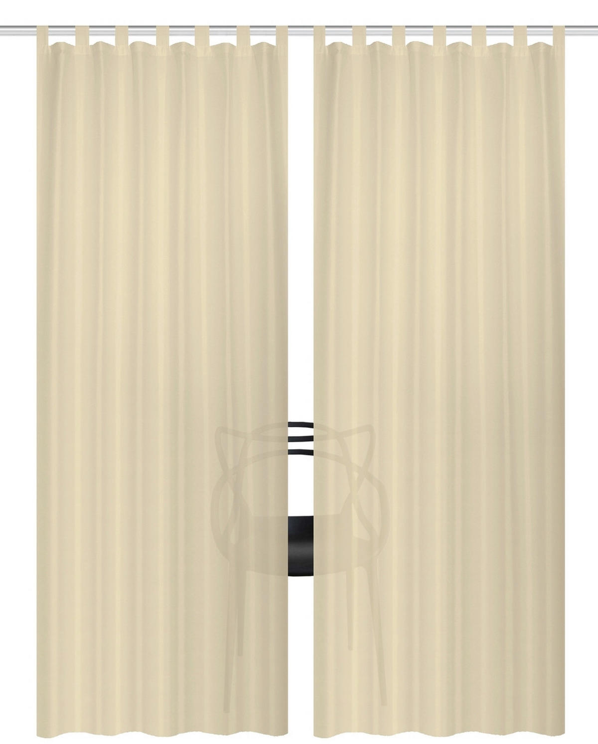 SCHLAUFENSCHAL  blickdicht   130/245 cm 2 Stück  - Beige, Basics, Textil (130/245cm)