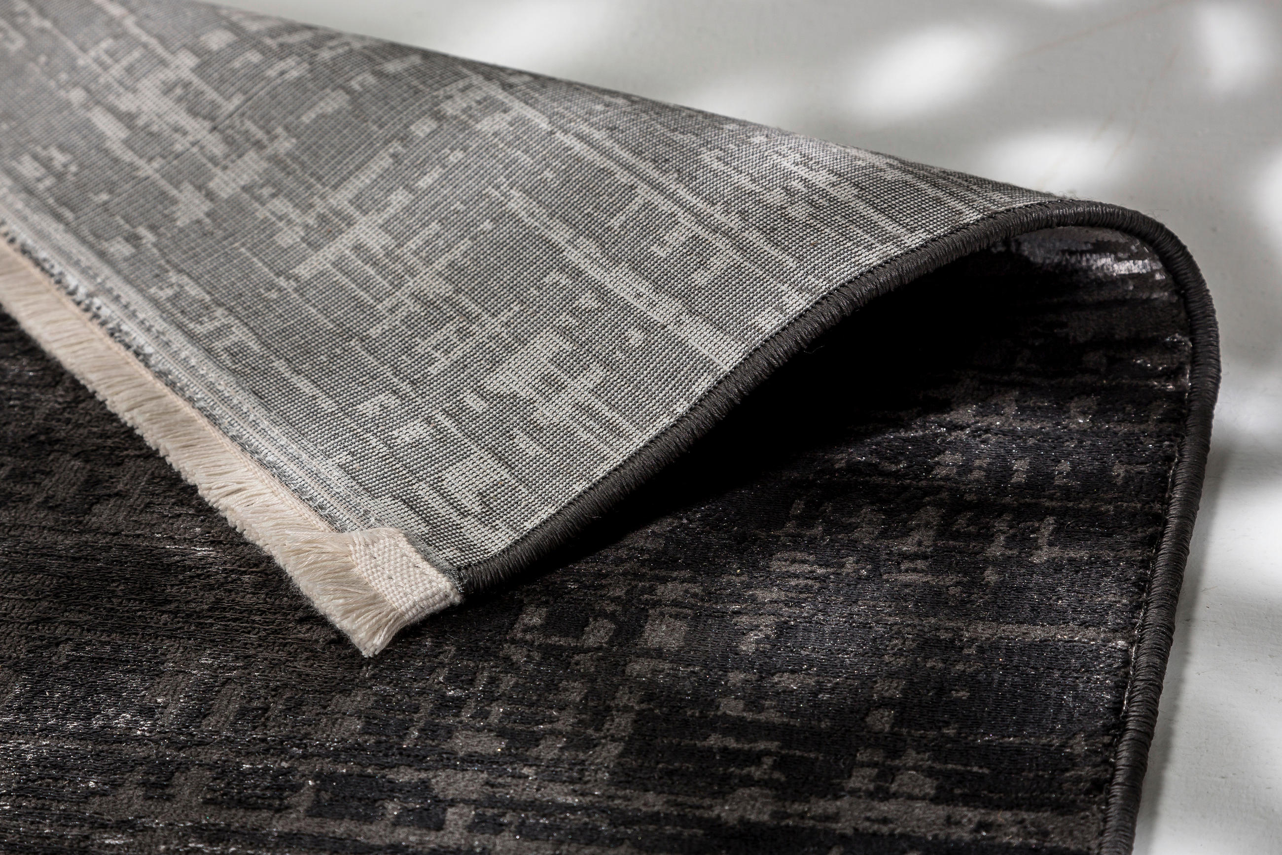 Thumbnail - Joop! Vintage-Teppich Lines, Anthrazit, Textil, rechteckig, 140x200 cm, für Fußbodenheizung geeignet, antistatisch, Tepp...