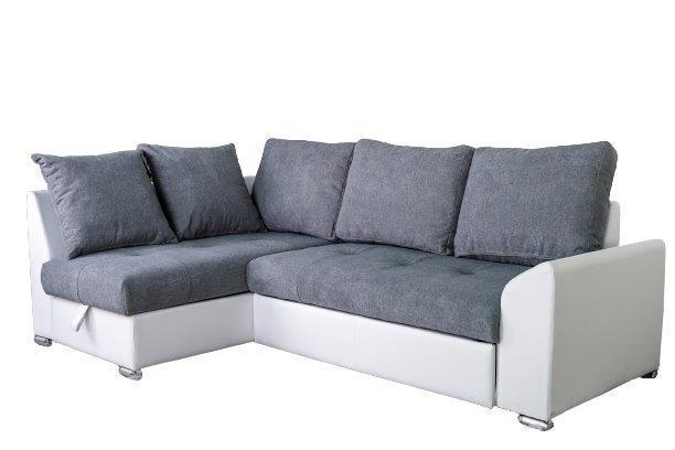 SJEDEĆA GARNITURA drvo, metal, tekstil, drvni materijal  siva, bijela   - bijela/siva, Design, drvni materijal/drvo (150/240cm) - Xora