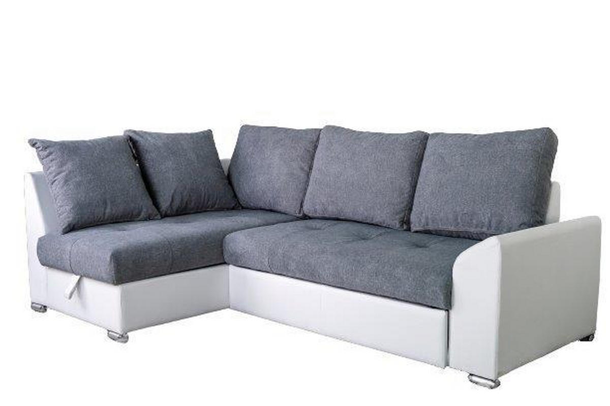 SJEDEĆA GARNITURA drvo, metal, tekstil, drvni materijal  siva, bijela   - bijela/siva, Design, drvni materijal/drvo (150/240cm) - Xora