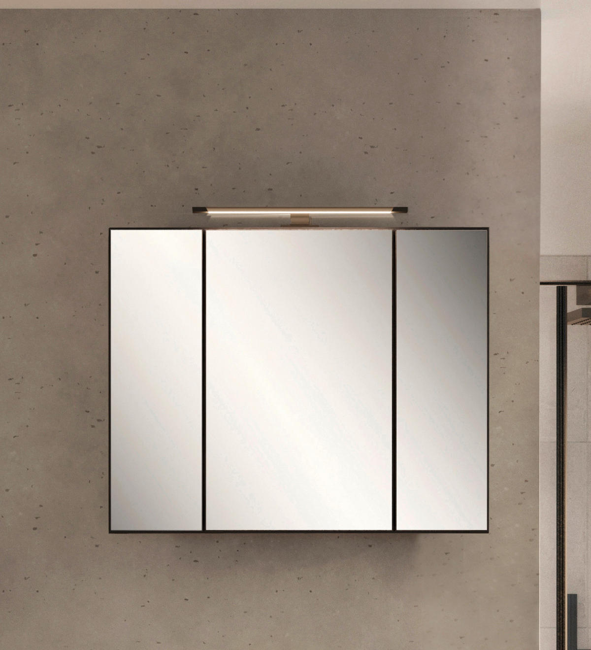 SPIEGELSCHRANK 80/64/20 cm  - Schwarz/Graphitfarben, Natur, Glas/Holzwerkstoff (80/64/20cm) - Xora
