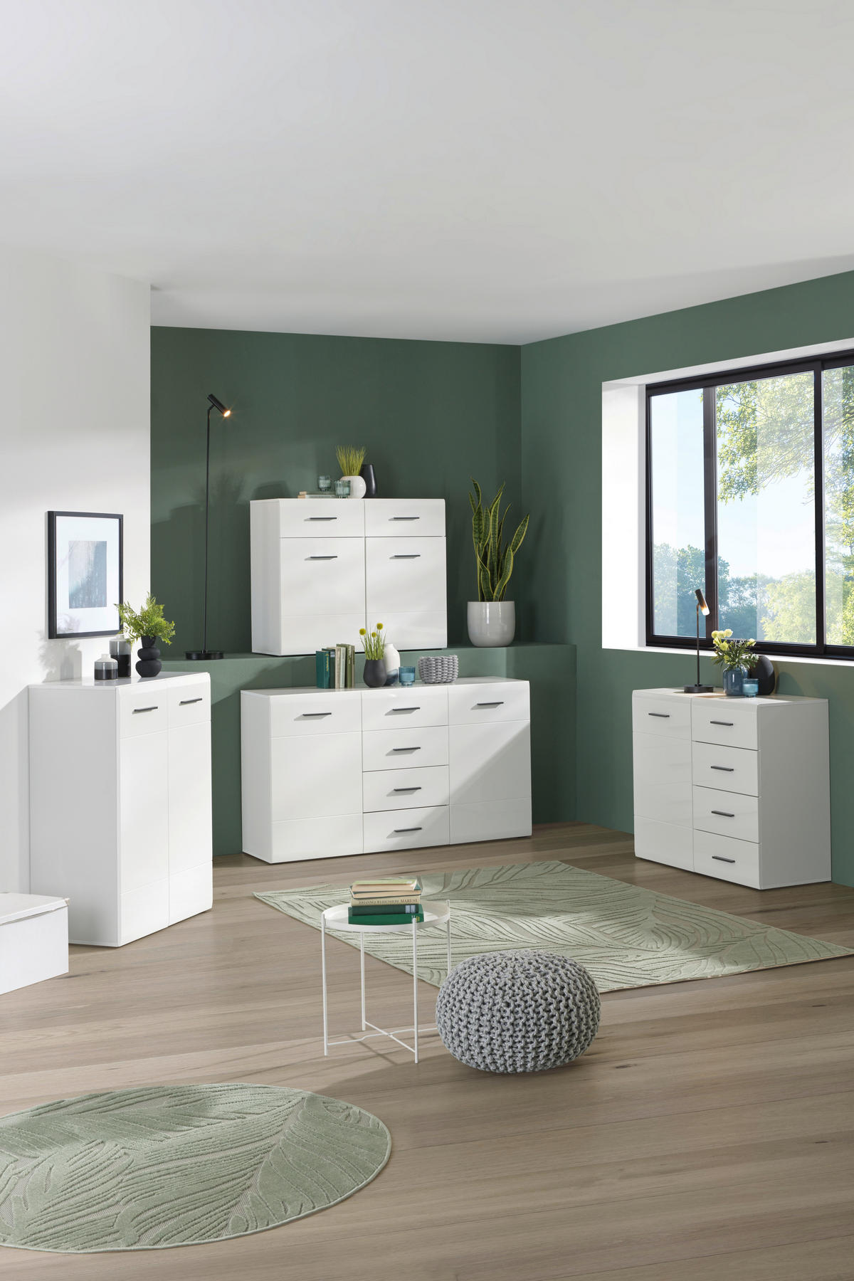 COMODĂ 75/103,9/41,6 cm  - alb/antracit, Basics, plastic/material pe bază de lemn (75/103,9/41,6cm) - Hom`in