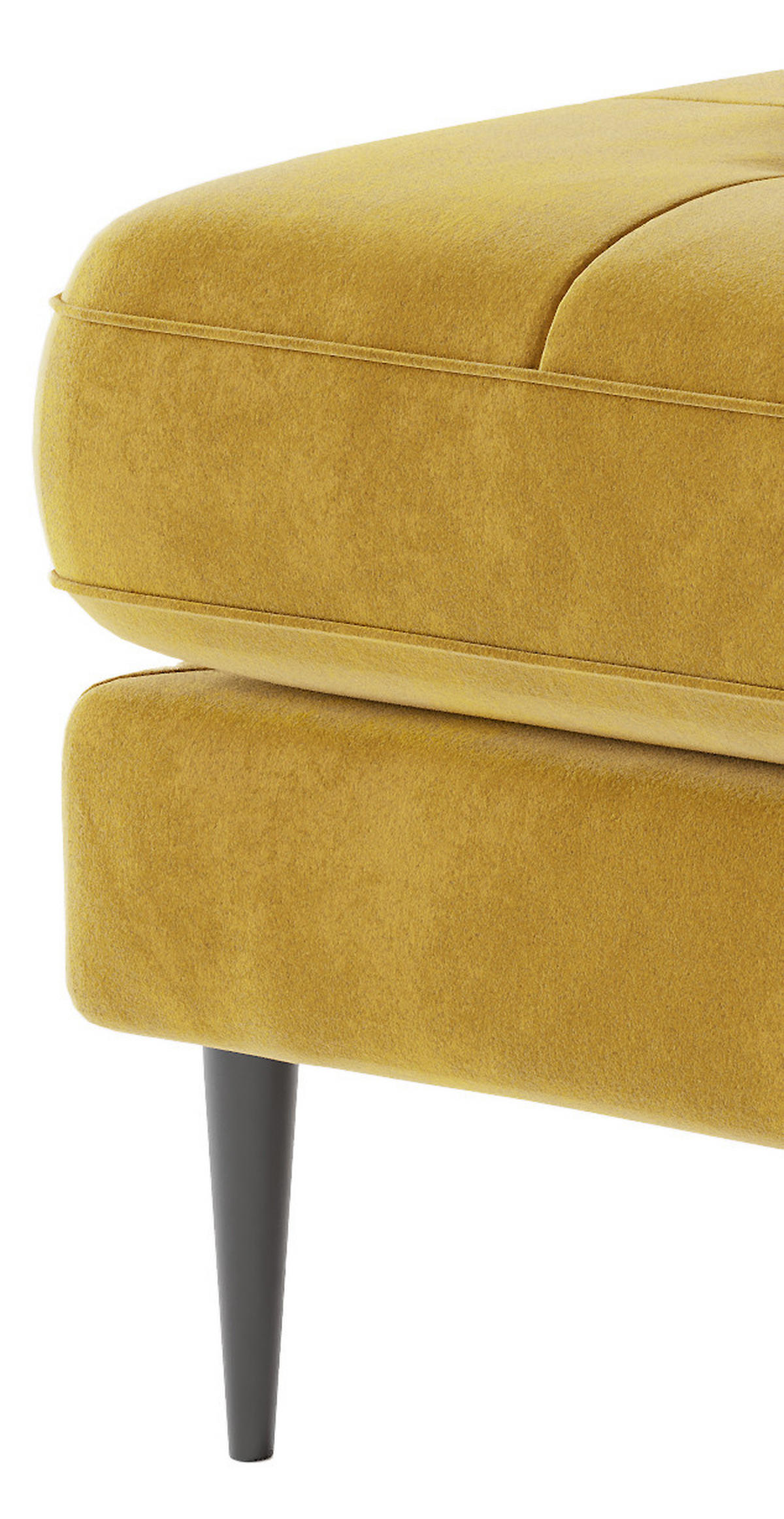 ECKSOFA in Flachgewebe Senfgelb  259/205 cm  - Edelstahlfarben/Gelb, Design, Textil/Metall (259/205cm) - Livetastic
