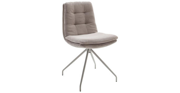 STUHL - Sandfarben/Seidengrau, Design, Textil/Metall (49/90/68cm) - Johann Jakob