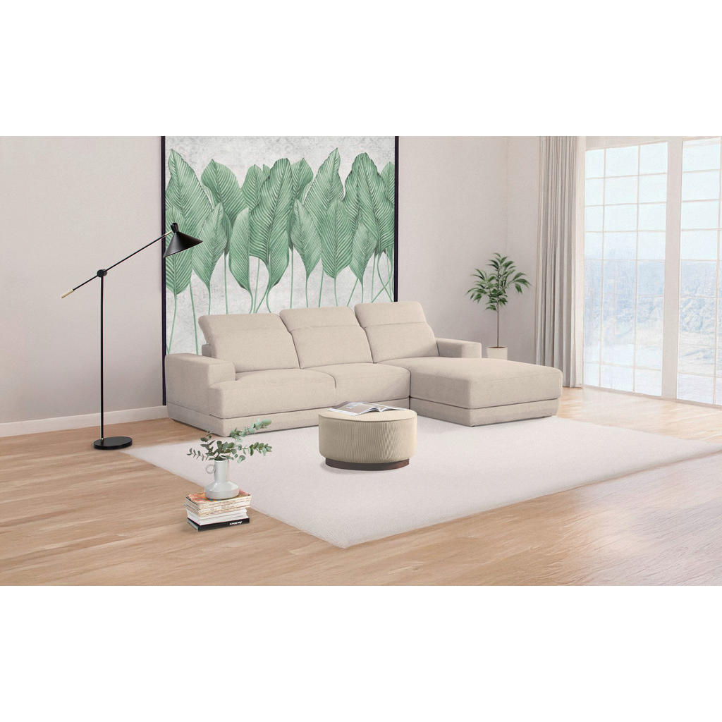 Thumbnail - Mid.you Ecksofa, Beige, Textil, 3-Sitzer, Ottomane rechts, Eckteil, L-Form, 293x204 cm, Made in EU, Wohnzimmer, Sofas & ...