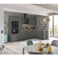 ECKKÜCHE 310/175 cm  in Graphitfarben  - Schwarz/Graphitfarben, Basics, Holzwerkstoff/Metall (310/175cm) - Carryhome