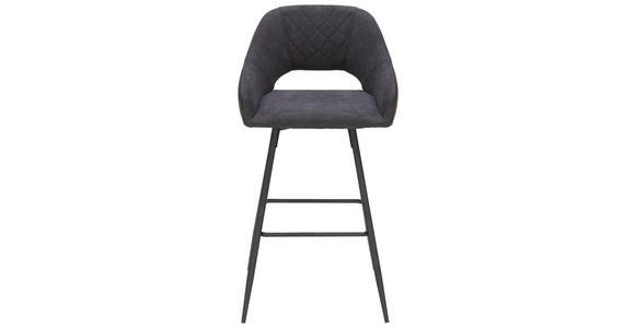 BARHOCKER in Metall, Textil Anthrazit, Schwarz - Anthrazit/Schwarz, Design, Textil/Metall (53/103/56cm) - Carryhome