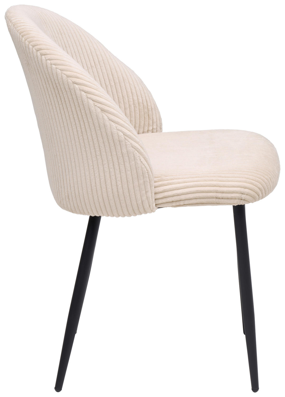 STUHL   Cord  - Beige/Schwarz, Basics, Textil/Metall (52/82/58cm) - Livetastic