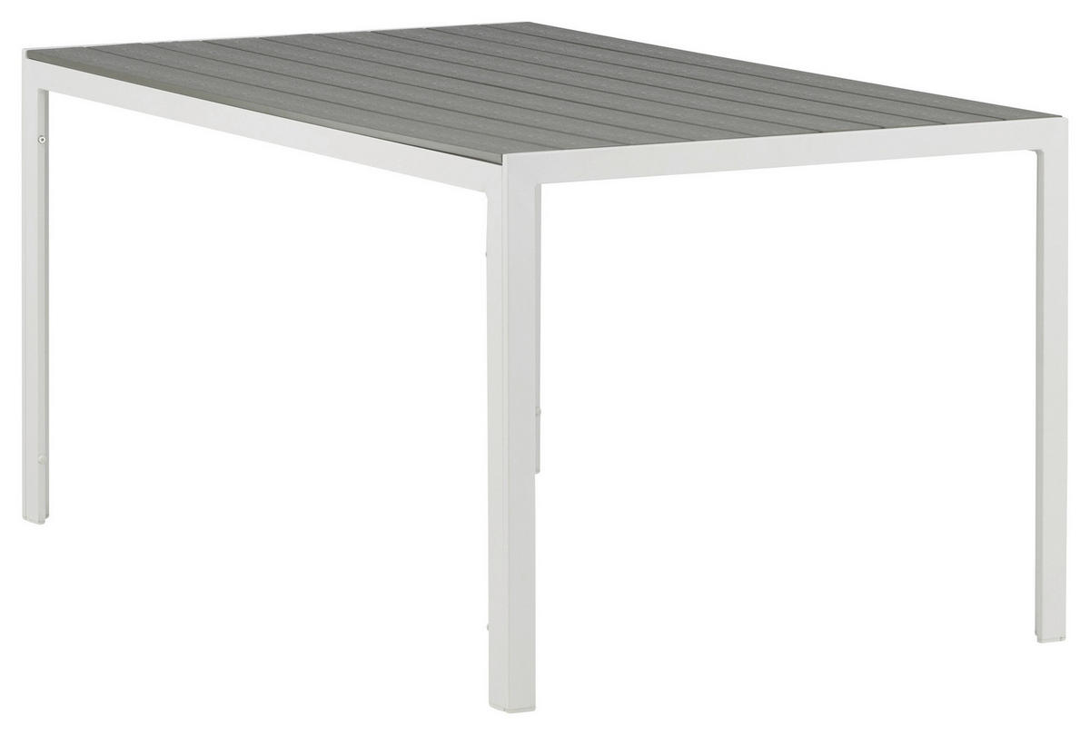 GARTENTISCH 150/90/75 cm  - Weiß/Grau, KONVENTIONELL, Holz/Metall (150/90/75cm) - Gardenson