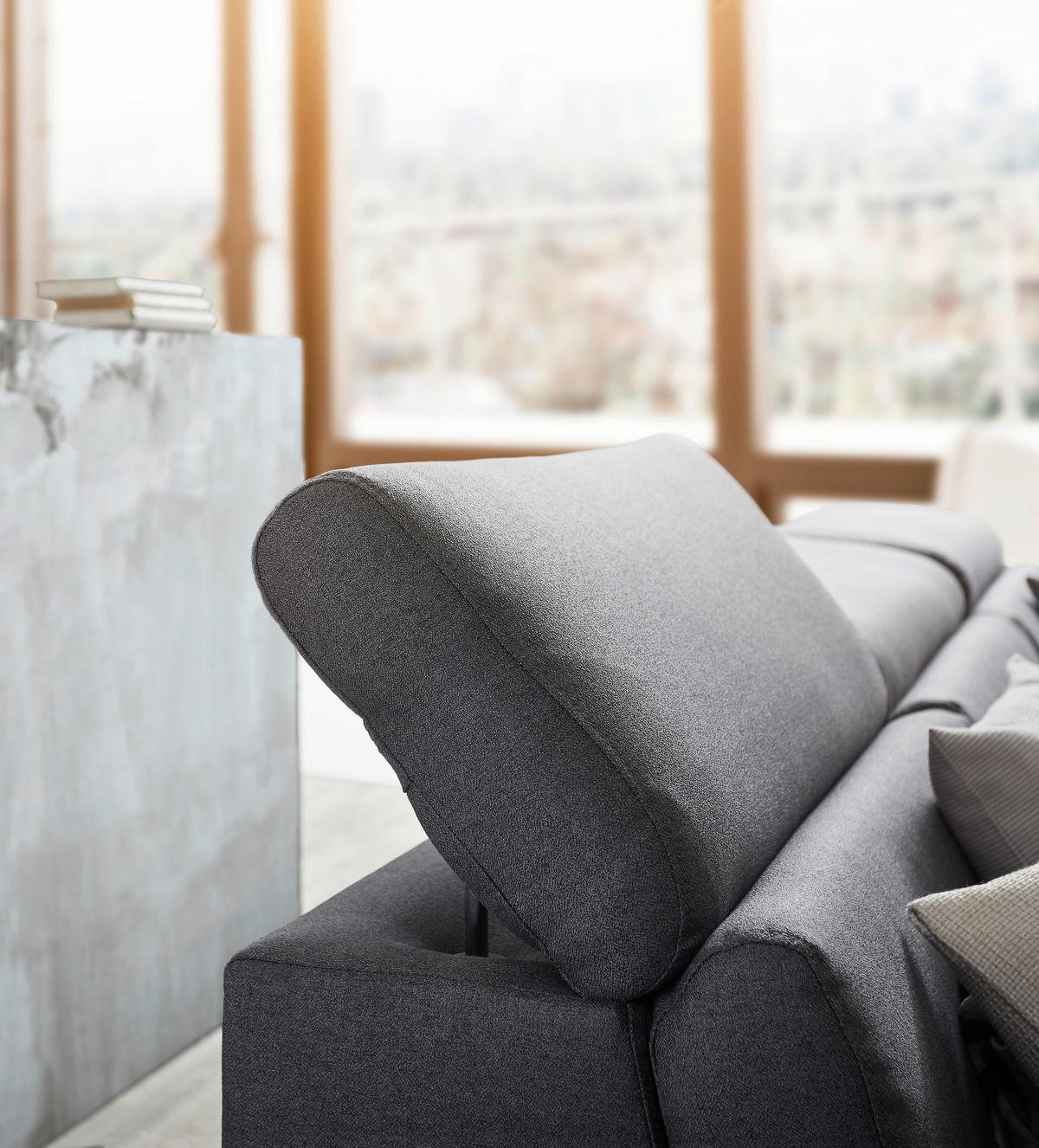 ECKSOFA inkl.Funktionen Grau Webstoff  - Silberfarben/Grau, Design, Textil/Metall (250/167cm) - Xora