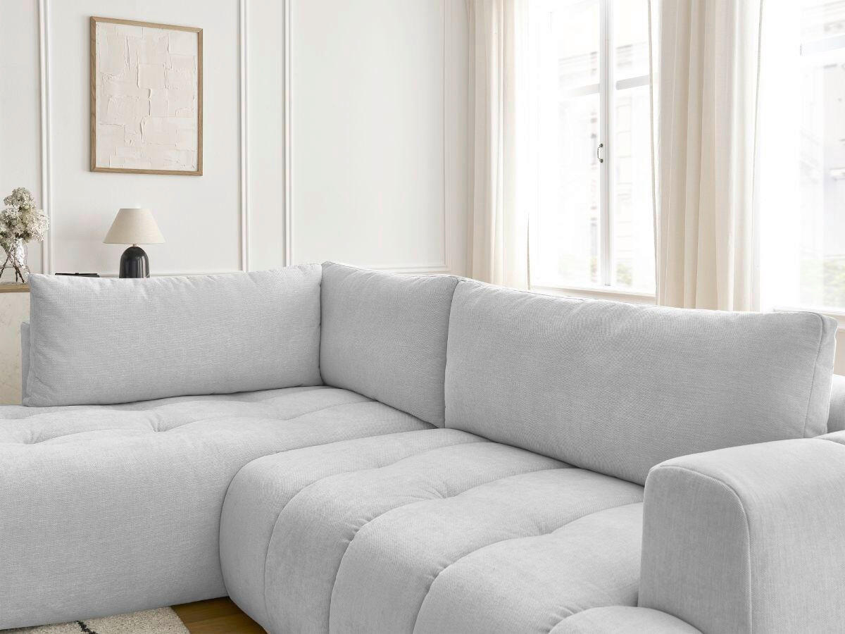 ECKSCHLAFSOFA FUJI Leinenoptik Hellgrau  inkl.  - Hellgrau/Schwarz, MODERN, Kunststoff/Textil (204/282cm)